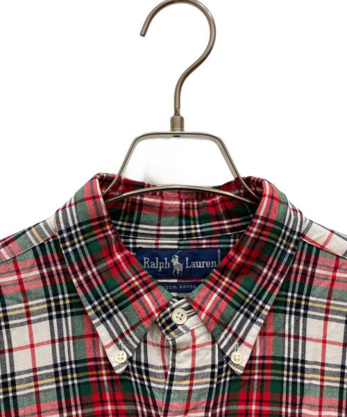 RALPH LAUREN（ラルフローレン）RALPH LAUREN (ラルフローレン) レーヨンチェックシャツ レッド サイズ:XLの古着・服飾アイテム