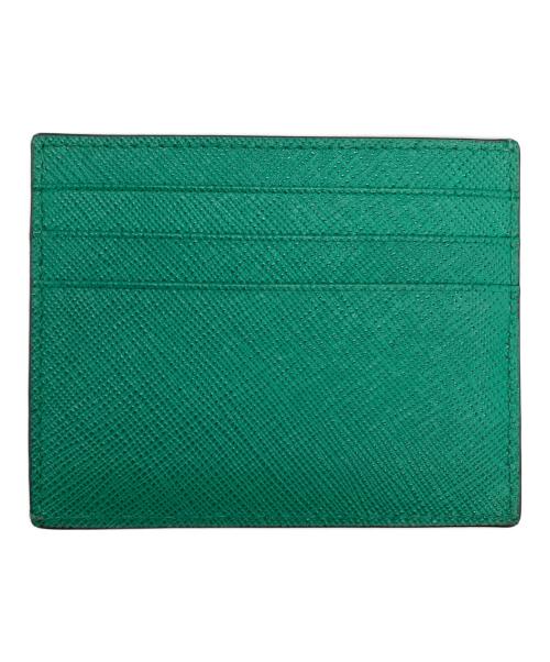 PRADA（プラダ）PRADA (プラダ) サフィアーノトライアングル カードケース グリーンの古着・服飾アイテム