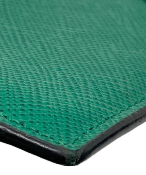 PRADA（プラダ）PRADA (プラダ) サフィアーノトライアングル カードケース グリーンの古着・服飾アイテム