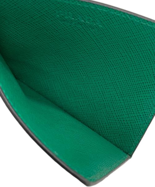 PRADA（プラダ）PRADA (プラダ) サフィアーノトライアングル カードケース グリーンの古着・服飾アイテム