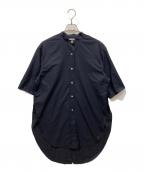 HAVEL studioハーヴェル スタジオ）の古着「ノーカラーシャツ」｜ネイビー