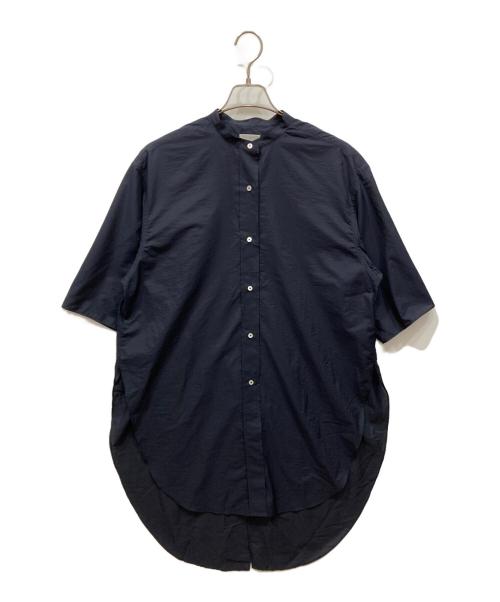 HAVEL studio（ハーヴェル スタジオ）HAVEL studio (ハーヴェル スタジオ) ノーカラーシャツ ネイビー サイズ:38 未使用品の古着・服飾アイテム