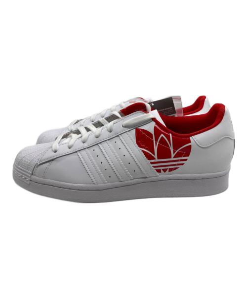 adidas（アディダス）adidas (アディダス) Superstar Scarlet Red Trefoil ホワイト×レッド サイズ:28の古着・服飾アイテム