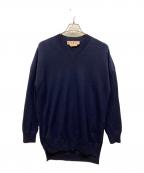 MARNIマルニ）の古着「ロゴカシミア Vネック ロングセーター」｜ネイビー