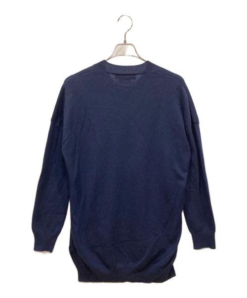 MARNI（マルニ）MARNI (マルニ) ロゴカシミア Vネック ロングセーター ネイビー サイズ:36の古着・服飾アイテム
