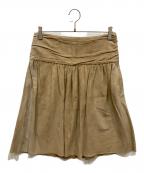 HERMESエルメス）の古着「ラムレザースカート」｜ベージュ