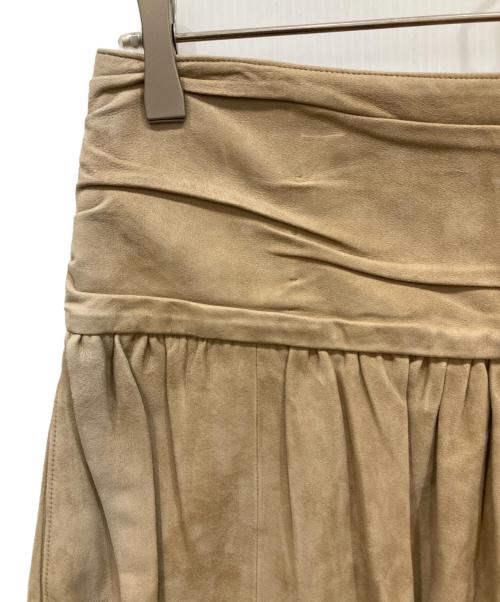 HERMES（エルメス）HERMES (エルメス) ラムレザースカート ベージュ サイズ:38の古着・服飾アイテム
