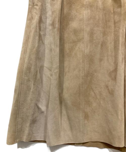 HERMES（エルメス）HERMES (エルメス) ラムレザースカート ベージュ サイズ:38の古着・服飾アイテム