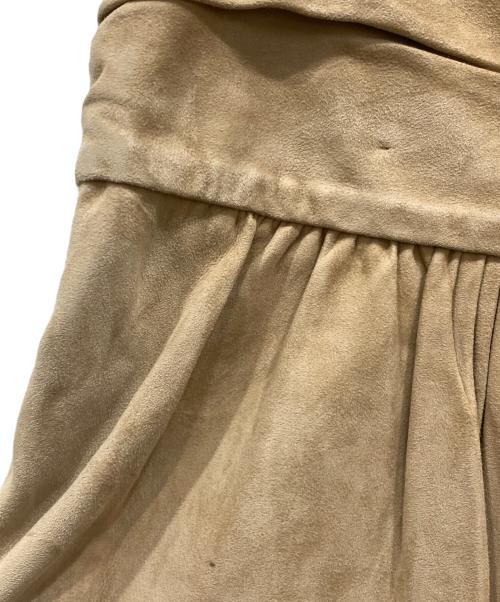 HERMES（エルメス）HERMES (エルメス) ラムレザースカート ベージュ サイズ:38の古着・服飾アイテム