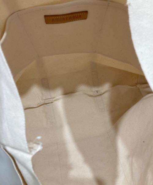 amiacalva（アミアカルヴァ）amiacalva (アミアカルヴァ) キャンバストートバッグ ベージュの古着・服飾アイテム