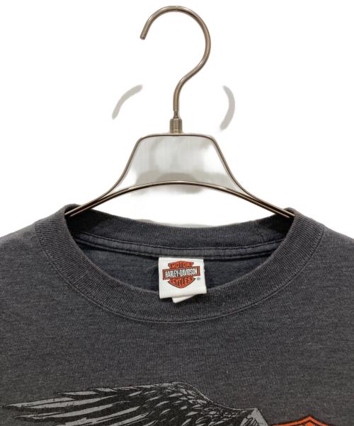 HARLEY-DAVIDSON（ハーレーダビッドソン）HARLEY-DAVIDSON (ハーレーダビッドソン) Hanes (ヘインズ) ロングスリーブカットソー チャコールグレー サイズ:Mの古着・服飾アイテム