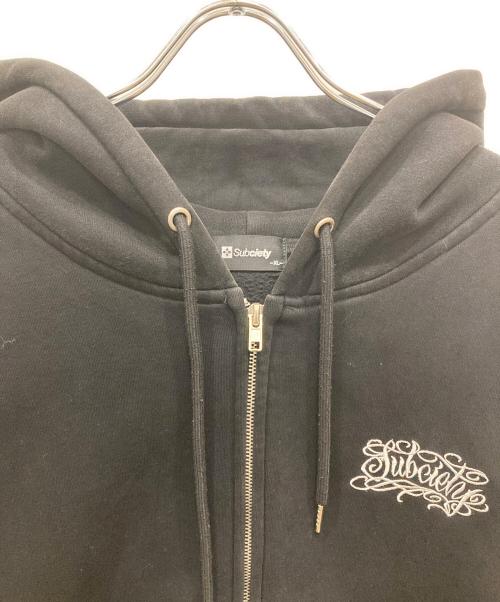 SUBCIETY（サブサエティ）SUBCIETY (サブサエティ) スカルマリア刺繍ジップパーカー ブラック サイズ:XLの古着・服飾アイテム
