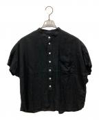 BEAMS BOYビームスボーイ）の古着「リネンブラウス」｜ブラック