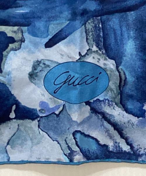 GUCCI（グッチ）GUCCI (グッチ) シルクスカーフ ブルーの古着・服飾アイテム