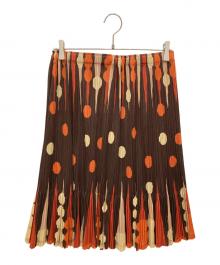 PLEATS PLEASE（プリーツプリーズ）の古着「プリーツスカート」｜ブラウン