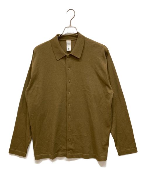 DESCENTE PAUSE（デサントポーズ）DESCENTE PAUSE (デサントポーズ) FIRACIS KNIT SHIRT ブラウン サイズ:Ⅼの古着・服飾アイテム