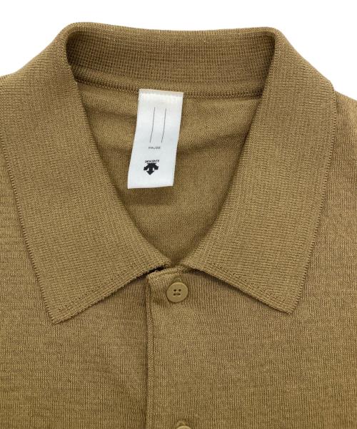 DESCENTE PAUSE（デサントポーズ）DESCENTE PAUSE (デサントポーズ) FIRACIS KNIT SHIRT ブラウン サイズ:Ⅼの古着・服飾アイテム