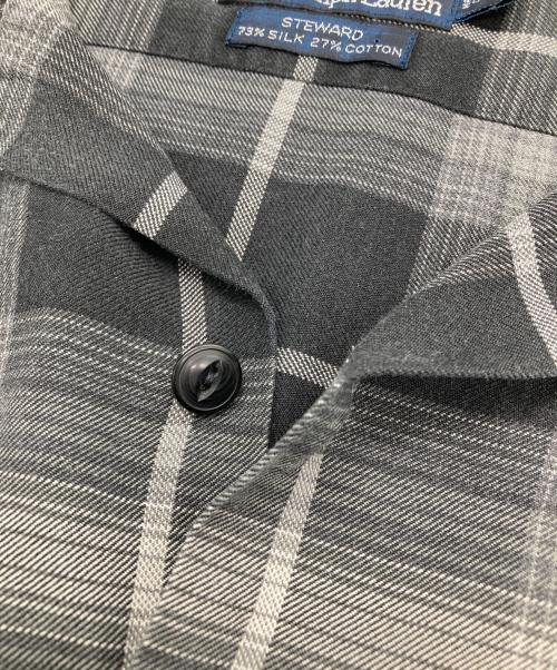 POLO RALPH LAUREN（ポロ・ラルフローレン）POLO RALPH LAUREN (ポロ・ラルフローレン) 90’ｓ STEWARD オープンカラーオンブレチェックシャツ ブラック サイズ:XLの古着・服飾アイテム