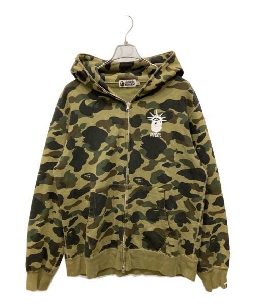 A BATHING APE（アベイシングエイプ）A BATHING APE (ア ベイシング エイプ) ジップパーカー カーキ サイズ:2XLの古着・服飾アイテム