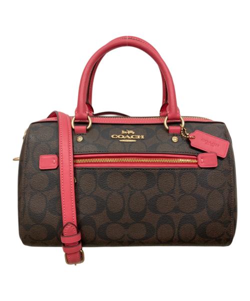 COACH（コーチ）COACH (コーチ) 2WAYバッグ ピンク×ブラウンの古着・服飾アイテム