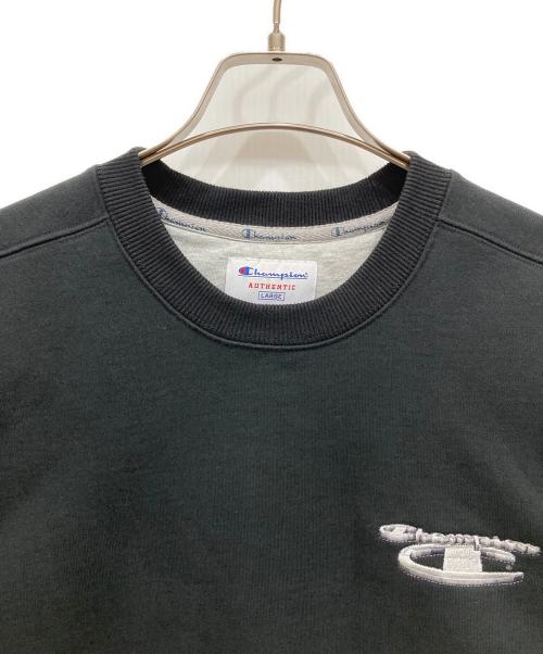 SUPREME（シュプリーム）Supreme (シュプリーム) Champion (チャンピオン) 3D Metallic Crewneck ブラック サイズ:SIZE Lの古着・服飾アイテム