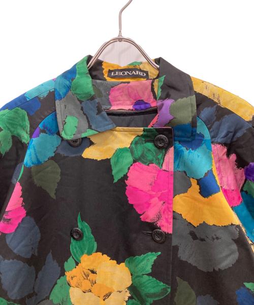 LEONARD（レオナール）LEONARD (レオナール) ライナー付きフラワーコート ブラック サイズ:SIZE9の古着・服飾アイテム