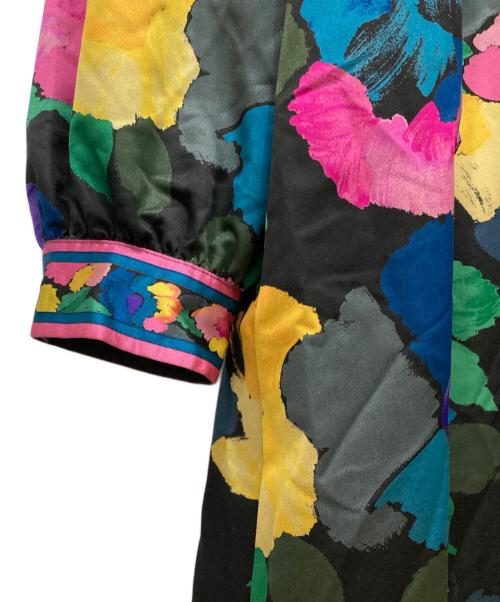 LEONARD（レオナール）LEONARD (レオナール) ライナー付きフラワーコート ブラック サイズ:SIZE9の古着・服飾アイテム