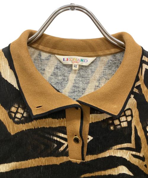 LEONARD SPORT（レオナール スポーツ）LEONARD SPORT (レオナール スポーツ) プリントカットソー ブラウン サイズ:SIZE42の古着・服飾アイテム