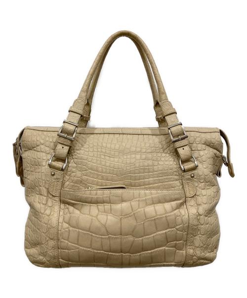 JRA（ジェーアールエー）JRA (ジェーアールエー) 型押しトートバッグ ベージュの古着・服飾アイテム