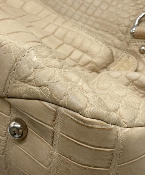 JRA（ジェーアールエー）JRA (ジェーアールエー) 型押しトートバッグ ベージュの古着・服飾アイテム