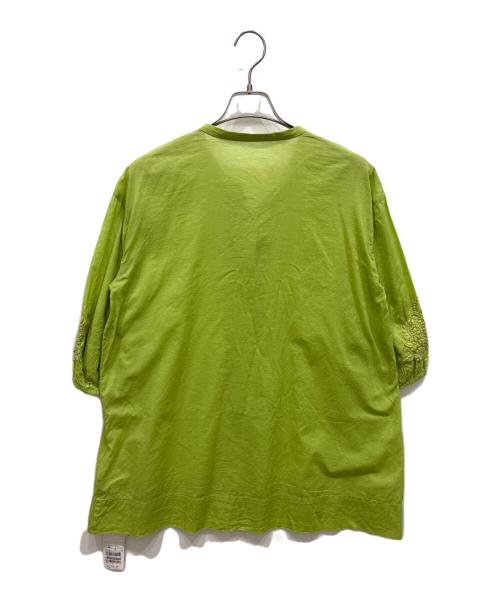 GIANNI LO GIUDICE（ジャンニ ロ ジュディチェ）GIANNI LO GIUDICE (ジャンニ ロ ジュディチェ) 洗えるラクナウ刺繍ブラウス グリーン サイズ:40の古着・服飾アイテム