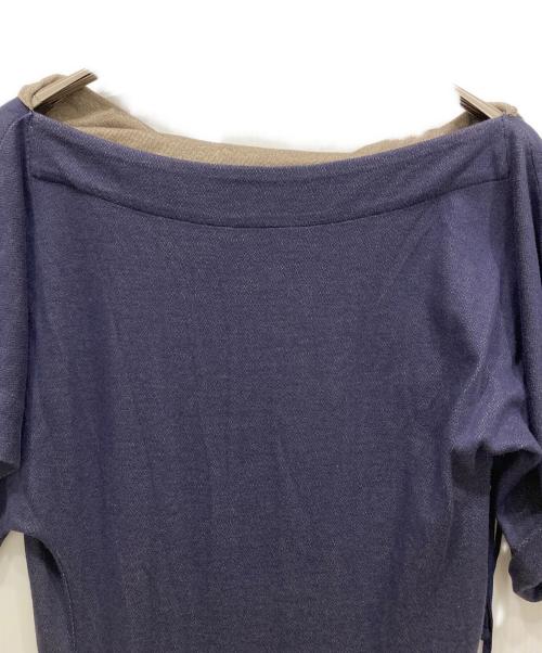 Vivienne Westwood（ヴィヴィアンウエストウッド）Vivienne Westwood (ヴィヴィアンウエストウッド) カットソーワンピース ネイビー×ベージュ サイズ:SIZE 2の古着・服飾アイテム