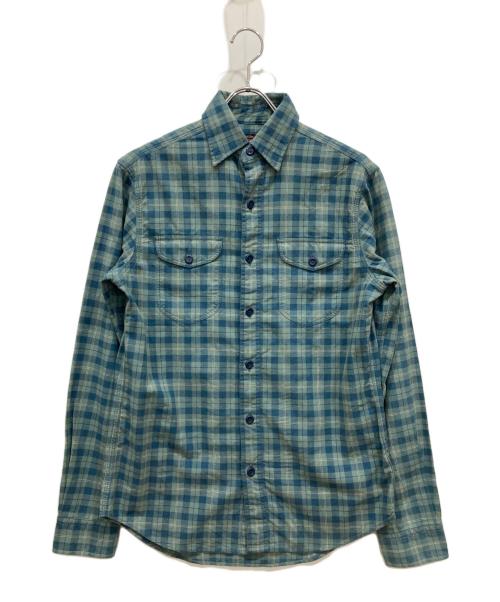 RRL（ダブルアールエル）RRL (ダブルアールエル) インドコットンチェックシャツ ブルー サイズ:XSの古着・服飾アイテム