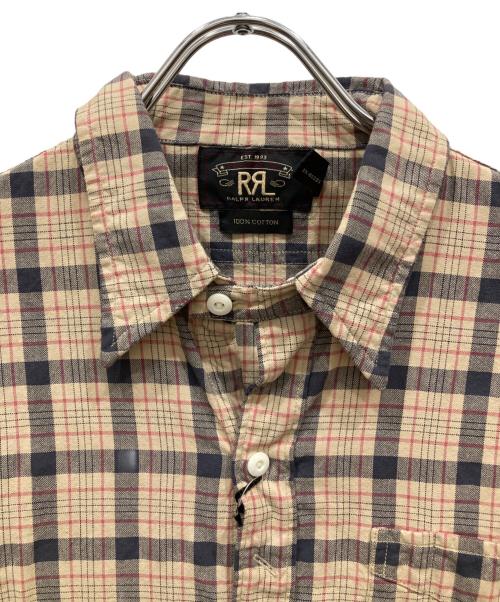 RRL（ダブルアールエル）RRL (ダブルアールエル) インドコットンチェックシャツ ベージュ サイズ:Sの古着・服飾アイテム