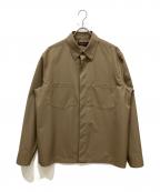 CABANキャバン）の古着「ドライウールタイプライター オーバーサイズシャツ」｜ベージュ