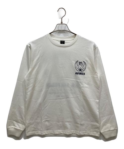 AVIREX（アヴィレックス）AVIREX (アヴィレックス) 刺繍ロングスリーブカットソー ホワイト サイズ:Ⅿの古着・服飾アイテム
