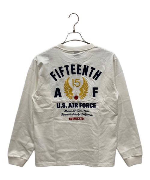 AVIREX（アヴィレックス）AVIREX (アヴィレックス) 刺繍ロングスリーブカットソー ホワイト サイズ:Ⅿの古着・服飾アイテム