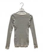 AURALEE×Ron Hermanオーラリー×ロンハーマン）の古着「ギザボートネックカットソー」｜ホワイト×ブラック