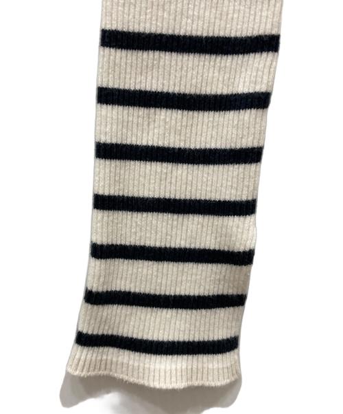 AURALEE（オーラリー）AURALEE (オーラリー) Ron Herman (ロンハーマン) ギザボートネックカットソー ホワイト×ブラックの古着・服飾アイテム