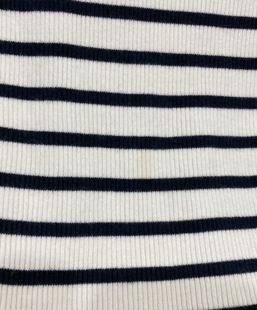 AURALEE（オーラリー）AURALEE (オーラリー) Ron Herman (ロンハーマン) ギザボートネックカットソー ホワイト×ブラックの古着・服飾アイテム