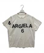 MM6 Maison Margielaエムエムシックスメゾンマルジェラ）の古着「ロゴカットソー」｜ホワイト