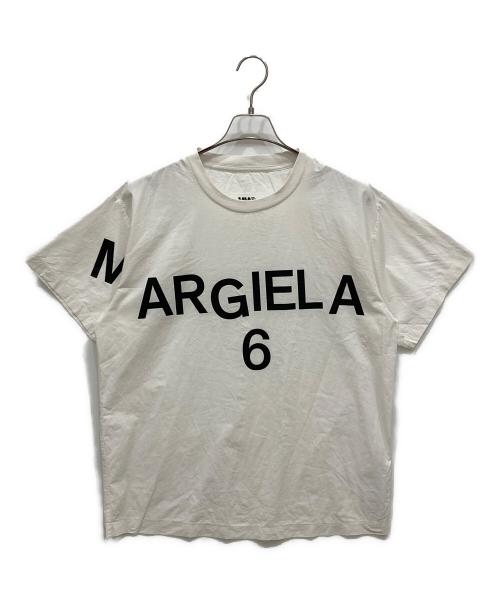 MM6 Maison Margiela（エムエムシックスメゾンマルジェラ）MM6 Maison Margiela (エムエムシックスメゾンマルジェラ) ロゴカットソー ホワイト サイズ:SIZE 36の古着・服飾アイテム