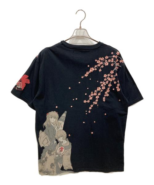 雅結（ミヤビムスビ）雅結 (ミヤビムスビ) EVANGELION (エヴァンゲリオン) 錦 (ニシキ) 半袖Tシャツ ブラック サイズ: XXLの古着・服飾アイテム