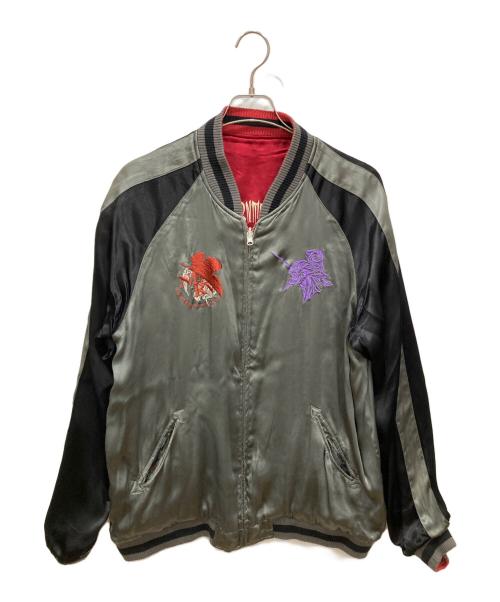 錦（ニシキ）錦 (ニシキ) EVANGELION (エヴァンゲリオン) 雅結 (ミヤビムスビ) リバーシブルジャケット ブラック×グレー サイズ: Lの古着・服飾アイテム