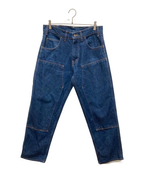 PRSN BLU（プリズンブルース）PRSN BLU (プリズンブルース) ダブルニーデニムパンツ インディゴ サイズ:86cm (W34)の古着・服飾アイテム