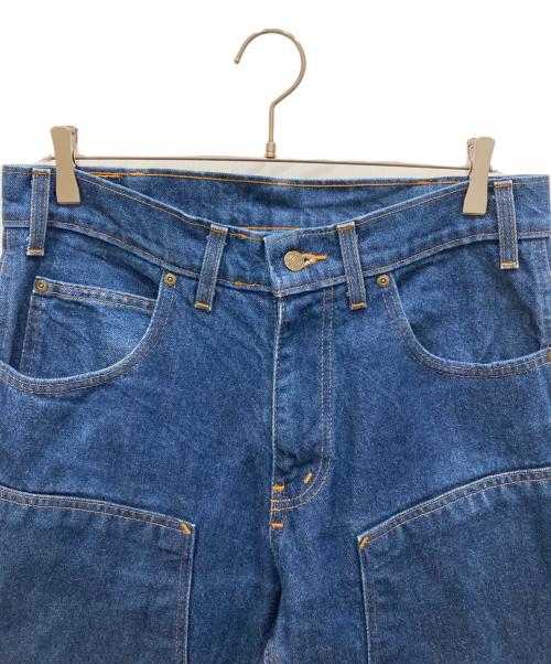 PRSN BLU（プリズンブルース）PRSN BLU (プリズンブルース) ダブルニーデニムパンツ インディゴ サイズ:86cm (W34)の古着・服飾アイテム