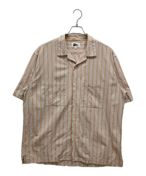 Pilgrim Surf+Supply（ピルグリム サーフサプライ）PILGRIM SURF+SUPPLY (ピルグリム サーフサプライ) 25SS Johnny Stripe Short Sleeve Shirt ベージュ サイズ:Lの古着・服飾アイテム