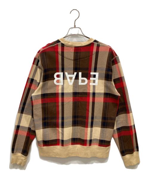 A BATHING APE（アベイシングエイプ）A BATHING APE (ア ベイシング エイプ) クルーネックスウェット ベージュ×レッド サイズ:Ⅼの古着・服飾アイテム