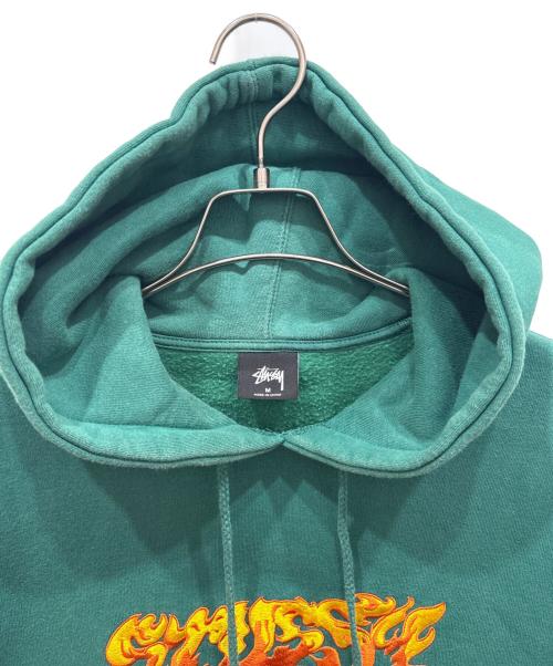 stussy（ステューシー）stussy (ステューシー) Fire Hoodie グリーン サイズ:SIZE Mの古着・服飾アイテム