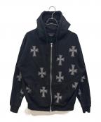 unknownアンノウン）の古着「クロスラインストーンパーカー」｜ブラック